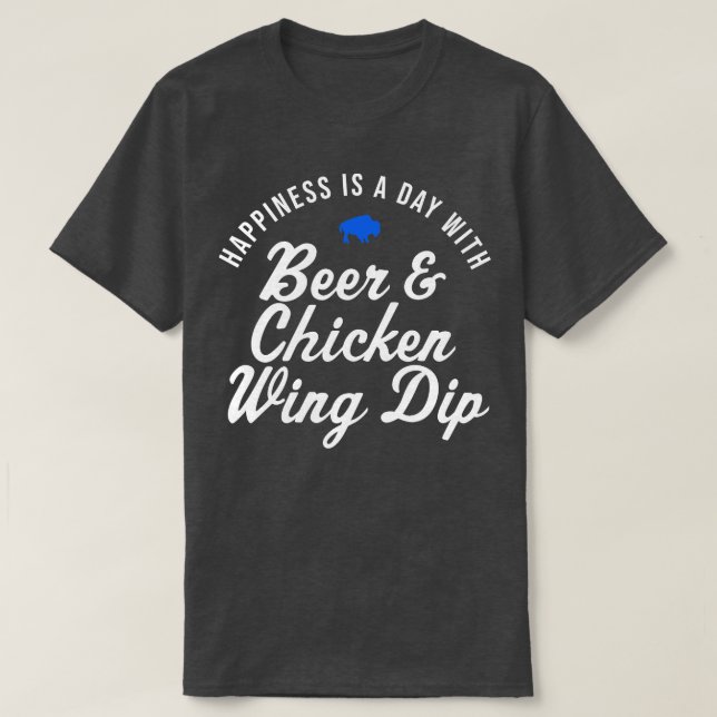 T-shirt Boeuf de Buffalo Aile Plongée Bière Bonheur (Design devant)