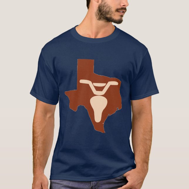 T-shirt Boeuf de vélo et silhouette du Texas (Devant)