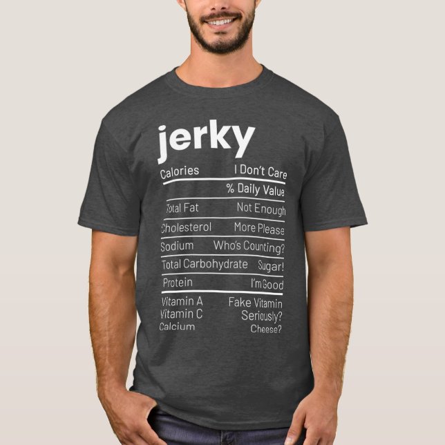 T-shirt Boeuf Jerky Nutrition Faits Viande Adulte Nutritio (Devant)