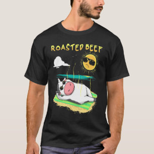 T-shirt Boeuf rôti Vache bronzage sur la plage Veau Vacanc