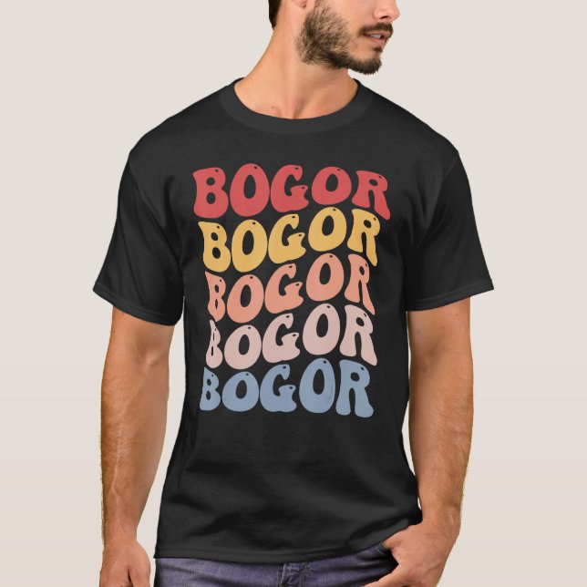 T-shirt Bogor City Groovy Retro (Devant)
