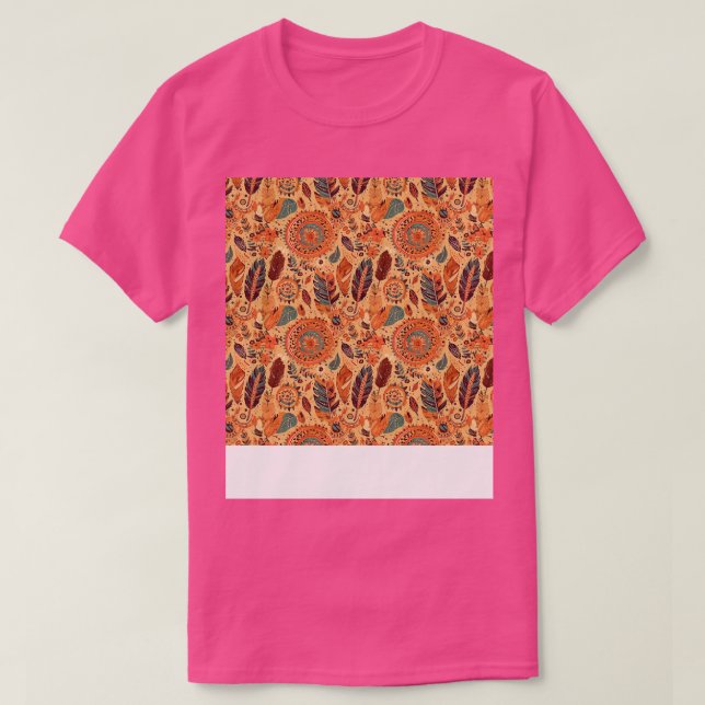 T-shirt Bohème Motif sans fil Boho Hippie Fleur Tzigane (Design devant)