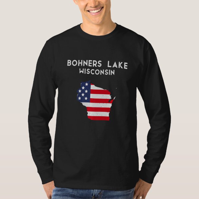 T-shirt Bohners Lake Wisconsin USA State America Travel Wi (Devant)