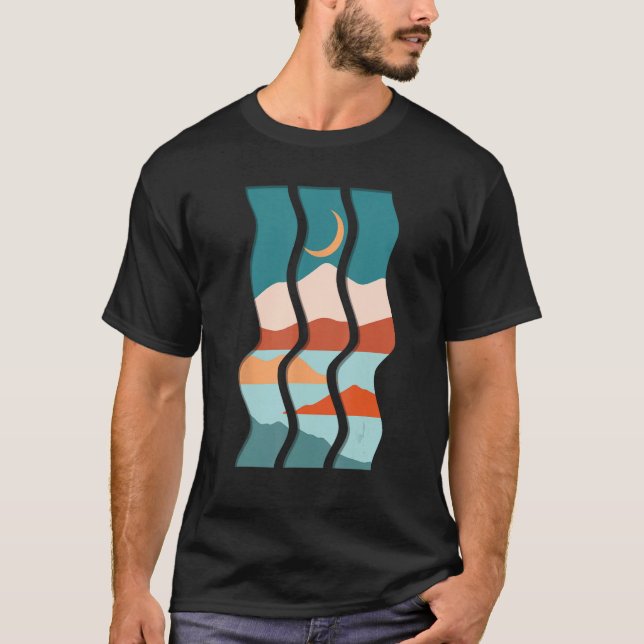 T-shirt Boho Abstract s Landscape s Subtle Modern Art (Devant)