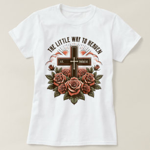 T-shirt Boho Catholique St Therese Little Way Traditionnel