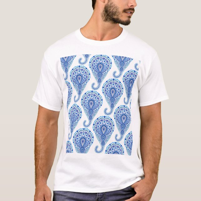 T-shirt Boho Chic Paisley sans fil Oriental (Devant)