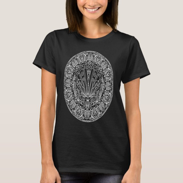 T-shirt Boho Clam Shell Sea Life Mandala  Cute Bohemian Sp (Devant)