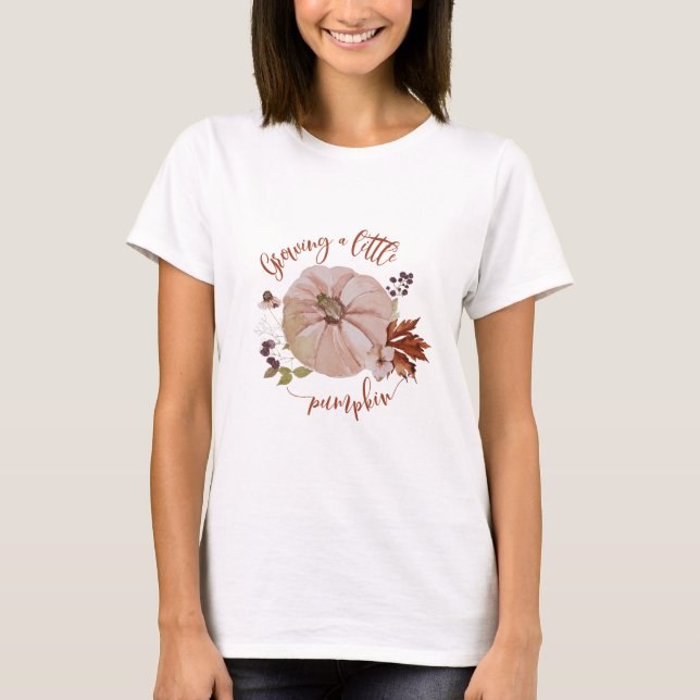 T-shirt Boho Grosse une petite maman citrouille pour être (Devant)