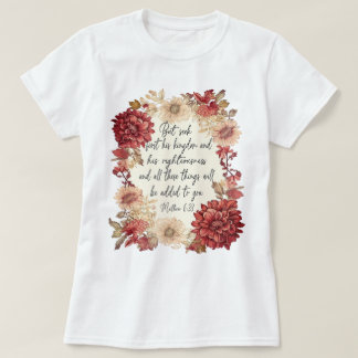 T-shirt Boho Mais Cherche D'Abord Son Royaume Bible Verse