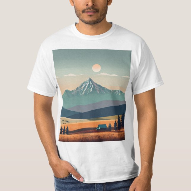T-shirt "Boho Minimalist Mountain Vibes Tee" (Devant)