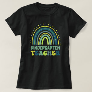 T-shirt Boho Rainbow Enseignant préscolaire vert bleu