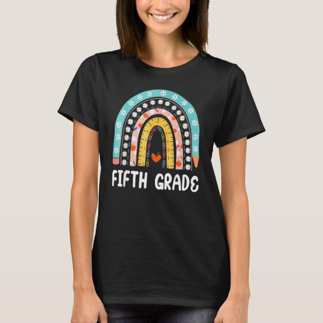 T-shirt Boho Rainbow Fifth Grade Student Teacher Back To S (Devant)