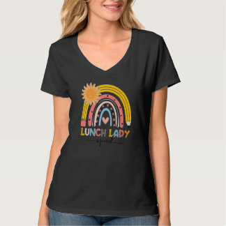T-shirt Boho Rainbow Lunch Lady Squad Premier Jour De L'Éc