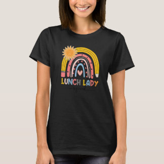 T-shirt Boho Rainbow Lunch Lady Squad Premier Jour De L'Éc