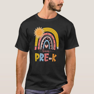 T-shirt Boho Rainbow Teacher Team Pré K Premier Jour De L'