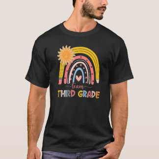 T-shirt Boho Rainbow Teacher Team Troisième Classe Premier