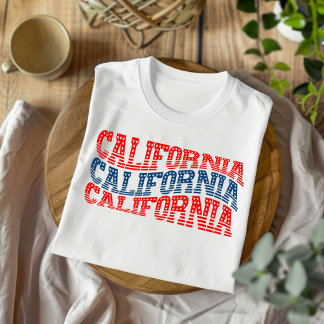T-shirt Boho rouge et bleu de Californie patriotiq