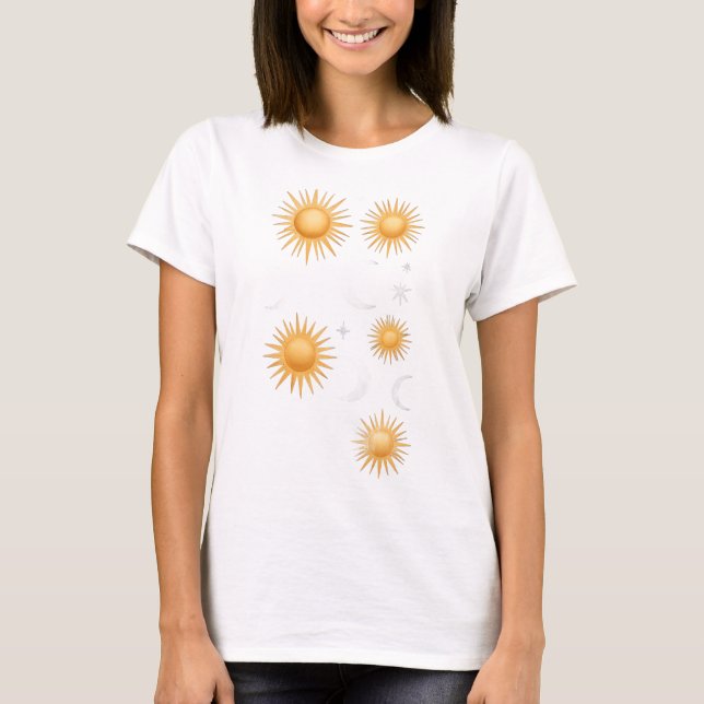 T-Shirt Boho Soleil Cadeau pour Femmes Été (Devant)