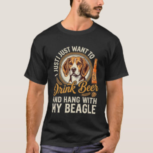 T-shirt Boire Bière Beagle Chien Bière Artisanale Bouteill