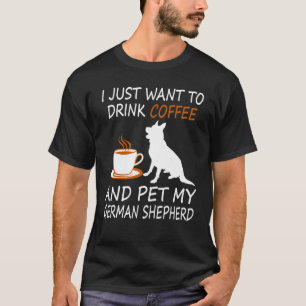 T-shirt Boire Café Animaux de compagnie allemand Berger Ca