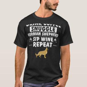 T-shirt Boire Café Snuggle Allemand Berger Sip Vin Repère