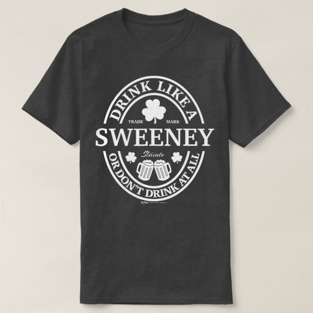 T-shirt Boire Comme Un Jour de la Saint Patrick Shamrock S (Design devant)
