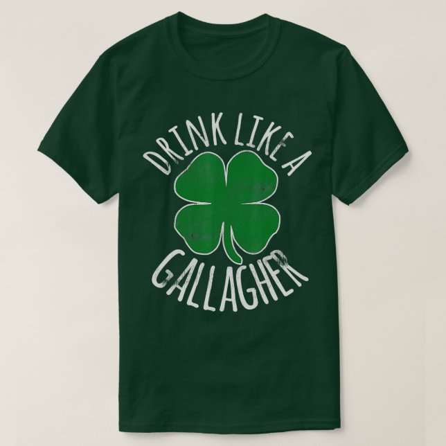 T-shirt BOIRE COMME UNE GALLAGHER Jour de la Saint Patrick (Design devant)