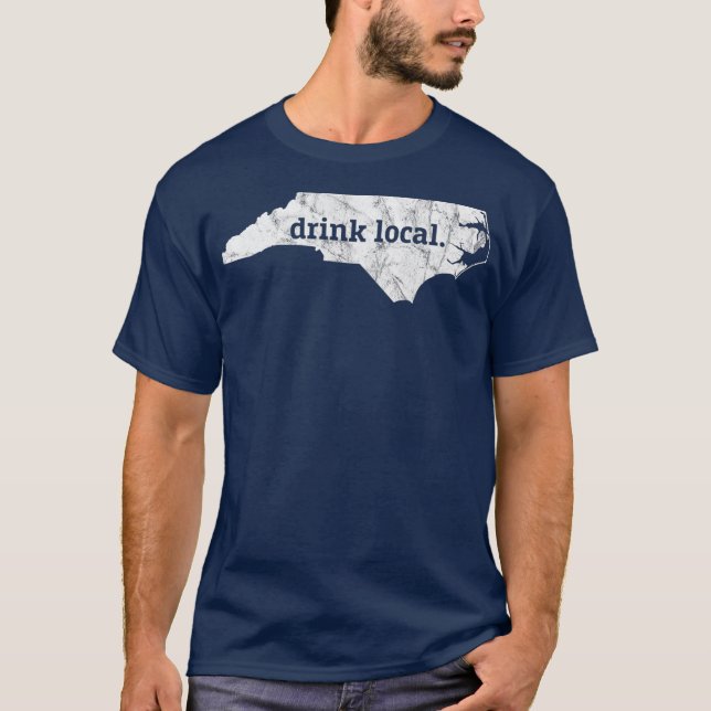 T-shirt Boire de bière d'artisanat NC Boire local (Devant)