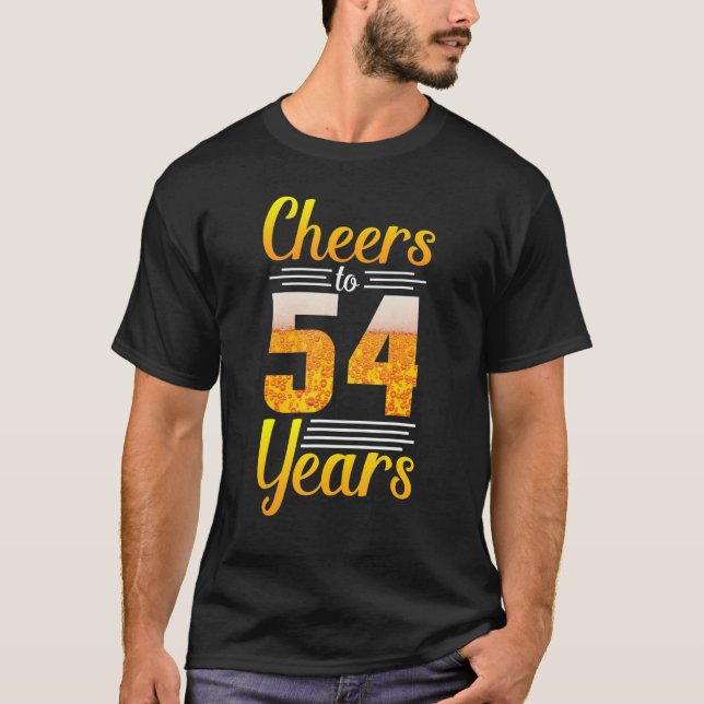 T-shirt Boire De Bière Mon Anniversaire Salue À 54 Ans Bo (Devant)