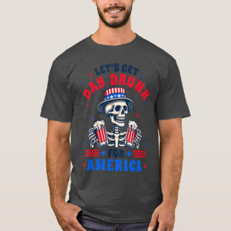 T-shirt Boire de la bière le 4 juillet, devenons ivres pou