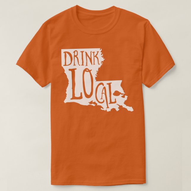 T-shirt Boire de la bière locale Louisiana State Outline C (Design devant)