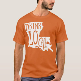 T-shirt Boire de la bière locale Louisiana State Outline C