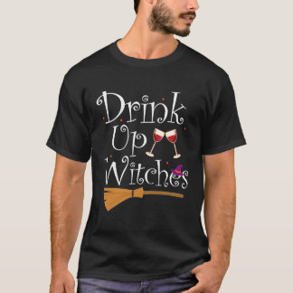 T-shirt Boire des sorcières drôle Boire du vin Halloween C