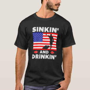 T-shirt Boire Et Écouler Cornhole Et Bière Américaine F
