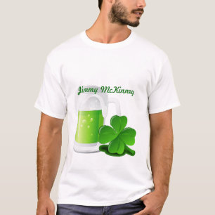 T-shirt Boire et être joyeux irlandais Nom ou entreprise P