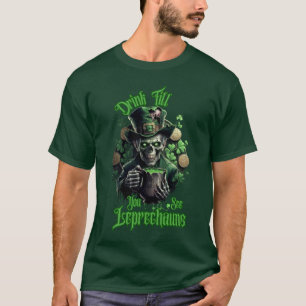 T-shirt Boire Jusqu'À Ce Que Vous Voyez Leprechauns St Pad