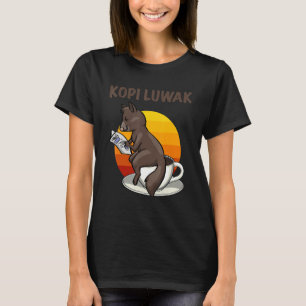 T-shirt Boire My Poops Femmes Café Cat kopi luwak Love