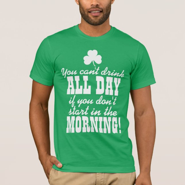 T-shirt Boire vert drôle de jour de bière (Devant)