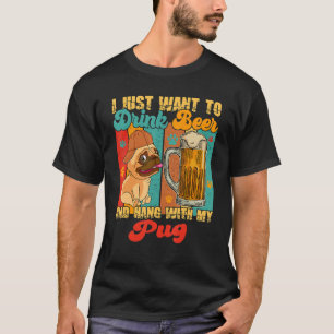 T-shirt Boire vintage Bière Et Accrocher Avec Mon Carlin D
