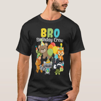 T-shirt Bois Animaux Forêt Amis Bro Birthday Crew
