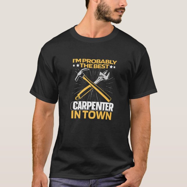 T-shirt Bois de marteau de charpentier Meubles de bois (Devant)