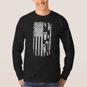 T-shirt Bois de travail American Drapeau charpentier Patri