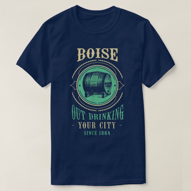 T-shirt Boise Outdrink Depuis 1864 Idaho Craft Bière ID B (Design devant)