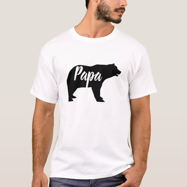 T-shirt boisé rustique animal papa ours (Devant)