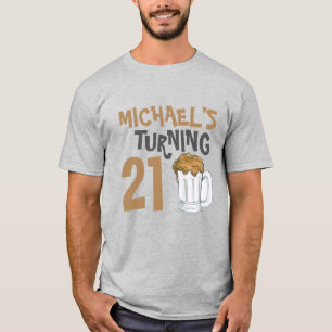 T-shirt Boisson de bière personnalisée 21e anniversaire