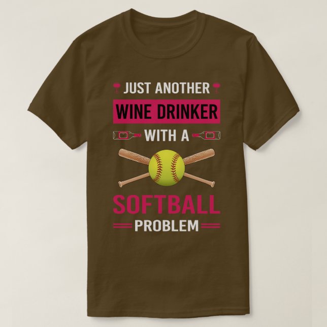T-shirt Boisson de vin Softball (Design devant)