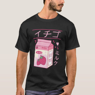 T-shirt Boisson laitière japonaise aux fraises Kawaii Kanj