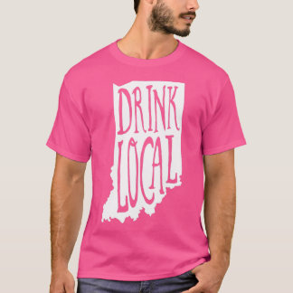 T-shirt Boisson Local Indiana State Outline Craft Beer T