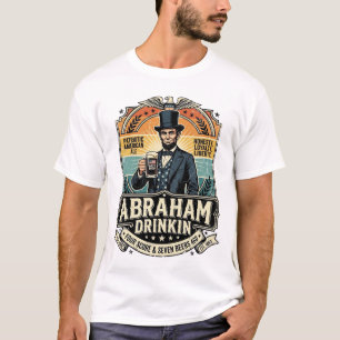 T-shirt Boisson Patriotique Abraham Rétro Détresse