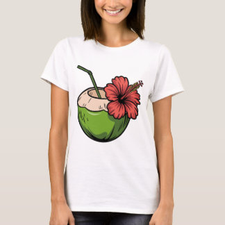T-shirt Boisson tropicale à la noix de coco Art de vacance